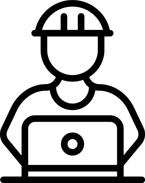 现代通信工程师图标轮廓风格图片下载