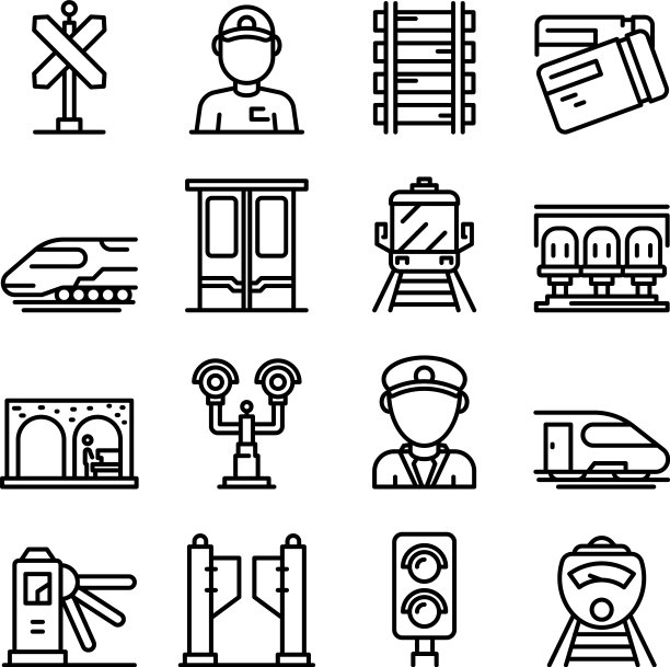 电动火车司机图标设置轮廓风格图片下载