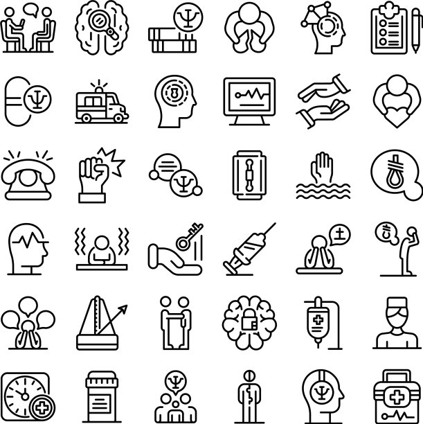 支持精神健康图标设置大纲样式图片下载