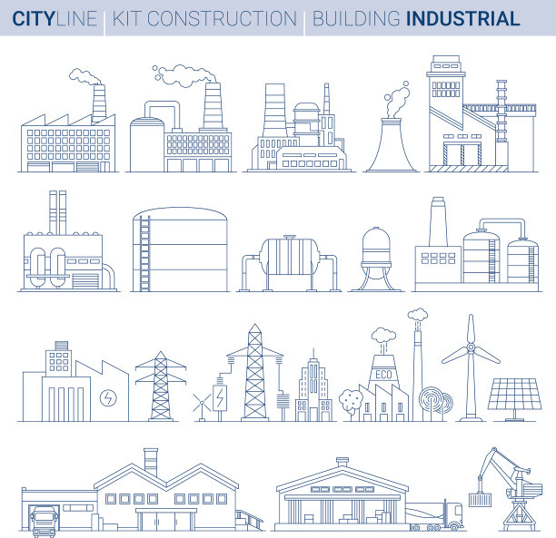 线集工业建筑图片下载