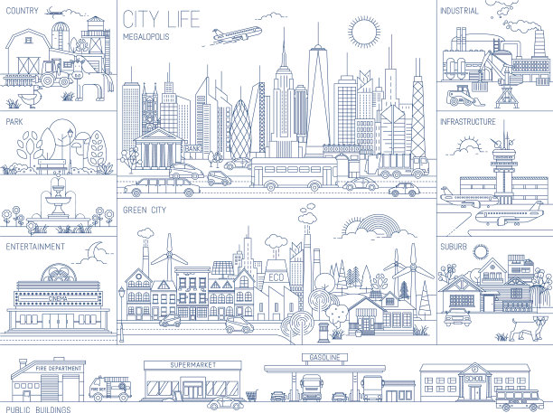 城市天际线景观图片下载