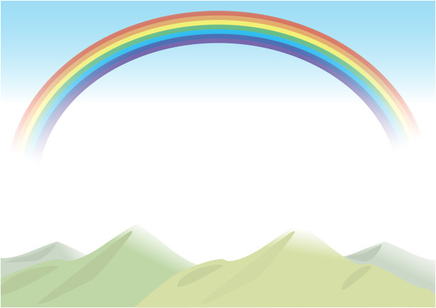 山与彩虹背景(透明背景)图片下载