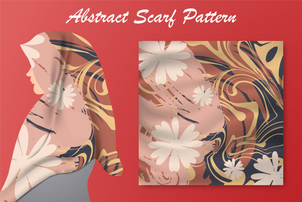 摘要围巾图案设计为hi jab和图片下载