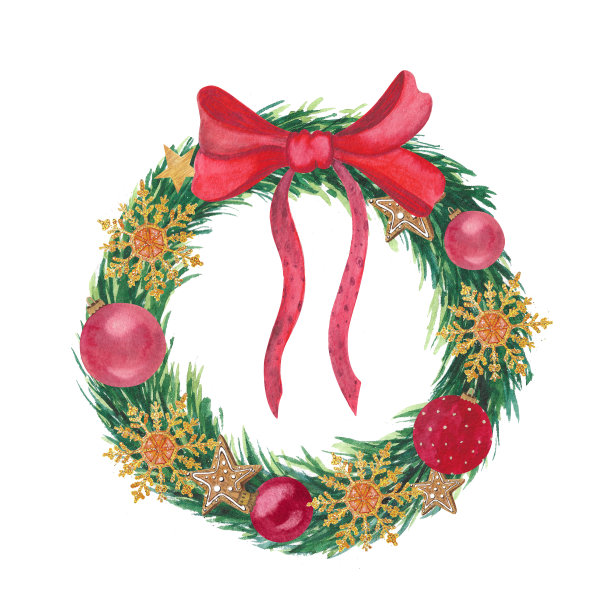 庆典边界，菜单模板，框架与松树树枝，弓，金色雪花，球。圣诞贺卡图片下载