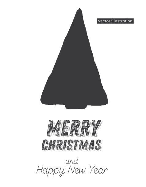 圣诞树素描孤立在白色的背景。圣诞快乐。手绘云杉的剪影。图片下载