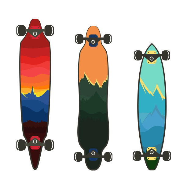 设置不同形状的长板甲板很酷图片下载