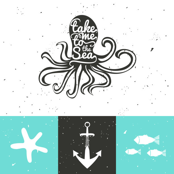 浪漫的海洋与印刷海报图片下载