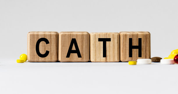 上面有CATH字样的立方体。保健的概念。图片下载