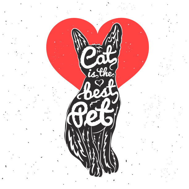 潮人排版海报与引述-猫是图片下载