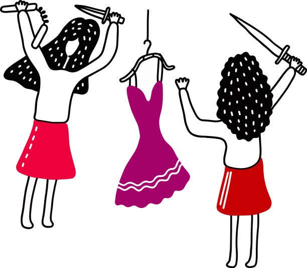 卡通人物的闺蜜吵架了图片下载