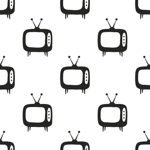无缝电视黑白图案设计图片下载