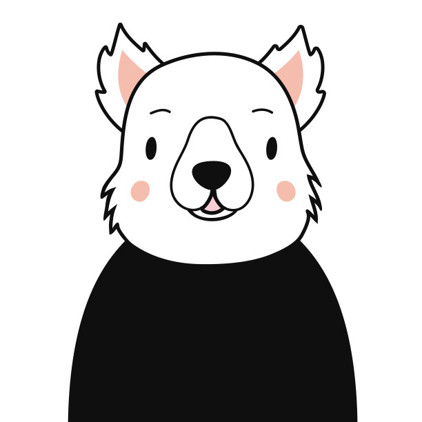 可爱的卡通风格与狗图片下载