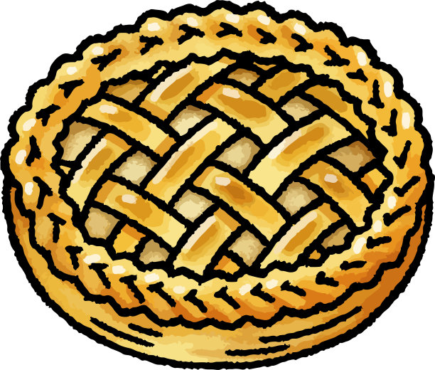 【食物插画素材】手绘矢量苹果派插画图片下载