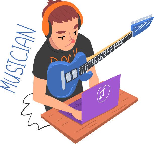 男音乐家，吉他手，乐手，爱好创作图片下载