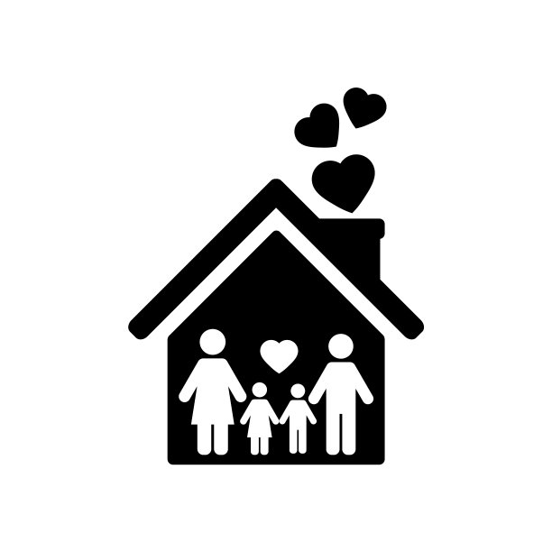 家庭图标象征家庭内部的房子图片下载