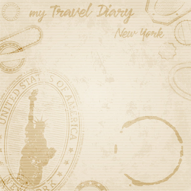 Grunge旅行日记到纽约模板图片下载