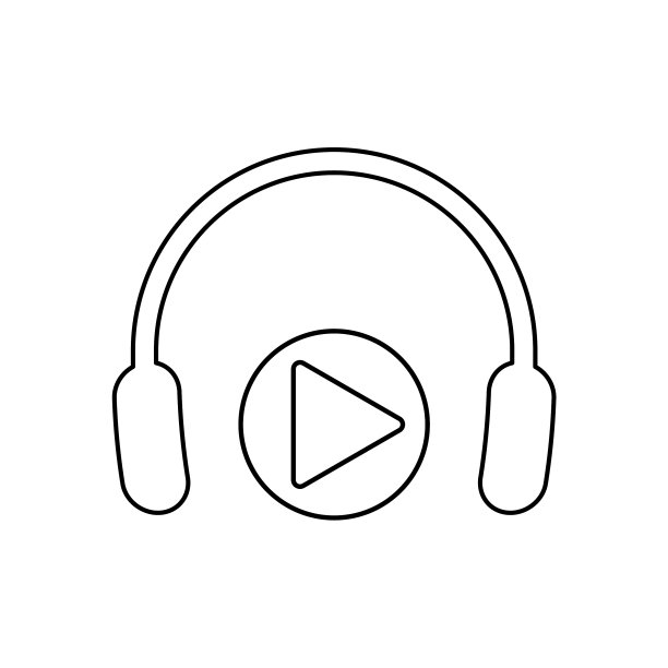 黑色耳机听音乐图标图片下载