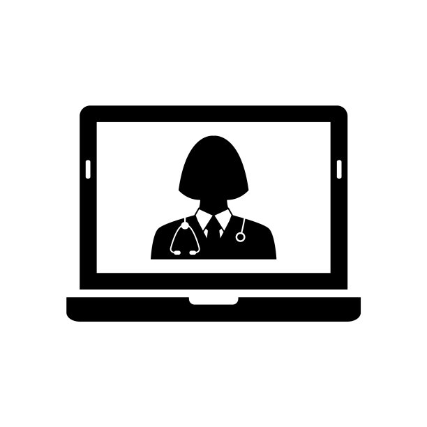 在线医生图标医生与听诊器标志图片下载