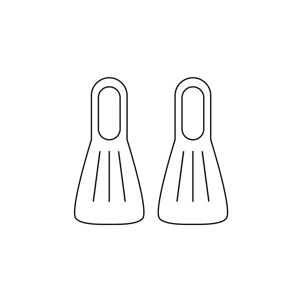 脚蹼图标-黑色标志图片下载