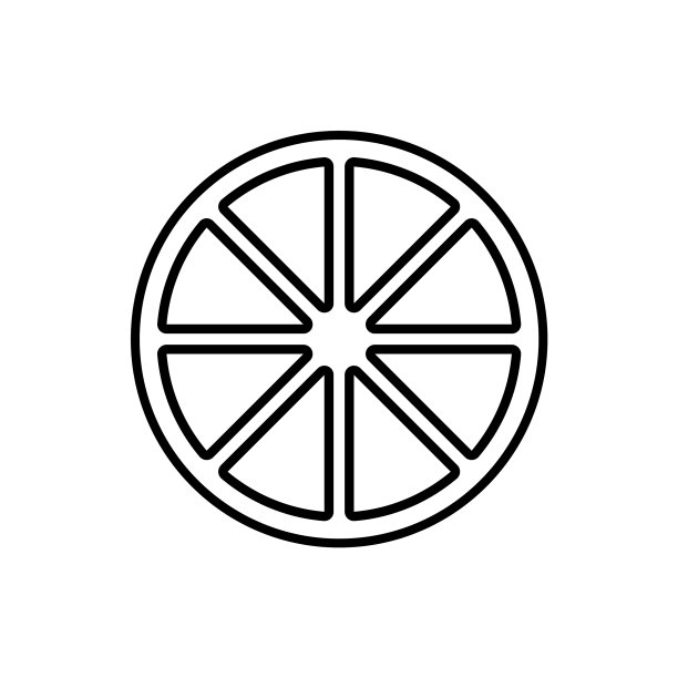 柠檬图标黑色新鲜柑橘半个柠檬图片下载