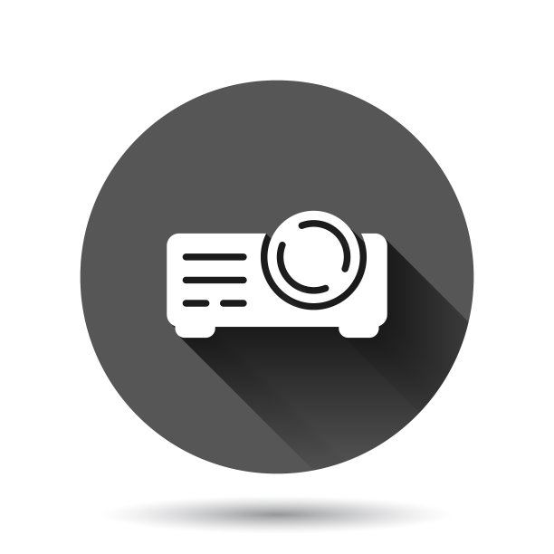 视频放映机标志图标在扁平风格的电影院图片下载