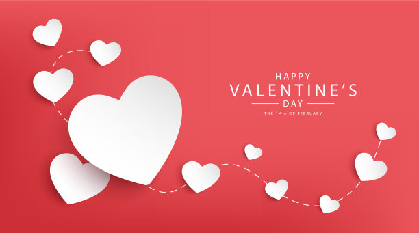 情人节快乐横幅设计图片下载