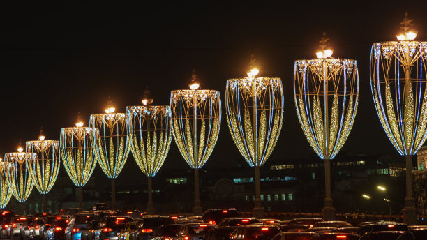 2020年新年莫斯科街道装饰图片下载