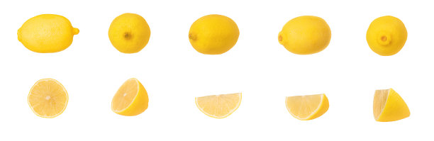 新鲜柠檬果实孤立在白色背景上。图片下载