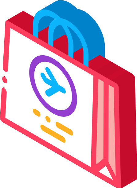 机场免税袋商店等距图标图片下载