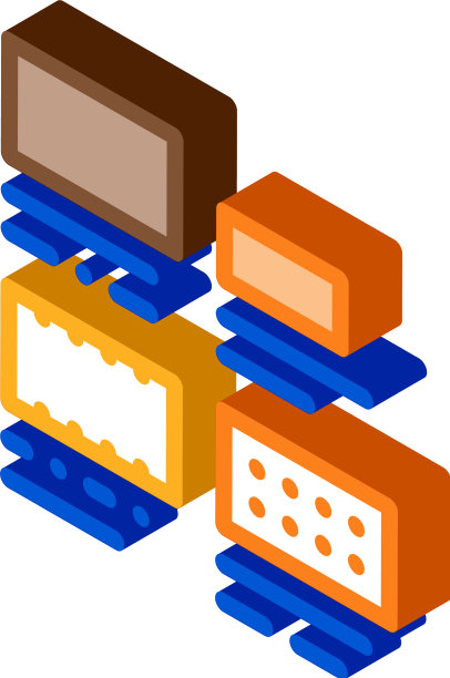 砖块类型大小等距图标图片下载