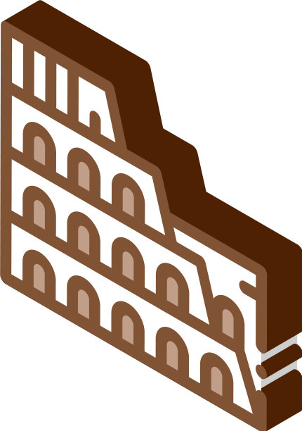 体育馆建筑等角图标图片下载