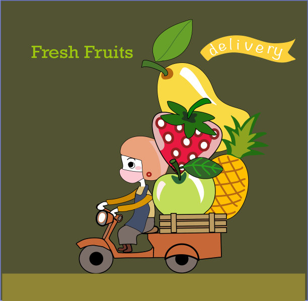 新鲜水果配送与水果吉祥物图片下载