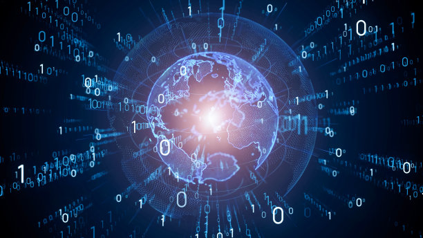 数字转换的概念。二进制代码。编程。图片下载