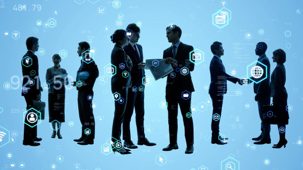 商业网络的概念。群商人。团队合作。人力资源。图片下载