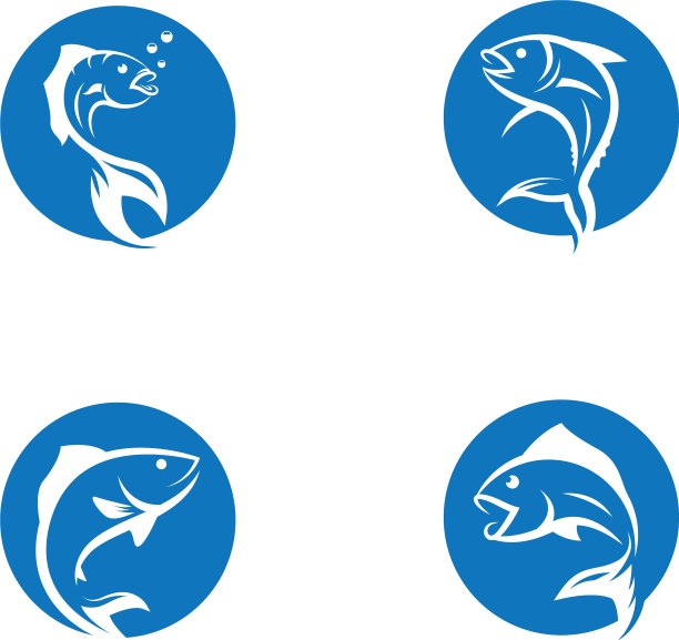 鱼标志模板图标图片下载