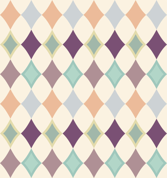 日本经典曲线菱形矢量无缝图案图片下载