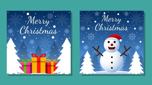 圣诞背景卡片模板。矢量设计元素。一套宣传册，海报模板。矢量图图片下载