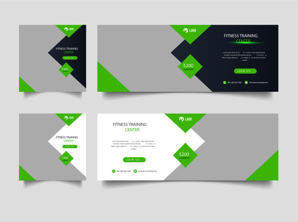 健身社交媒体和横幅推广图片下载