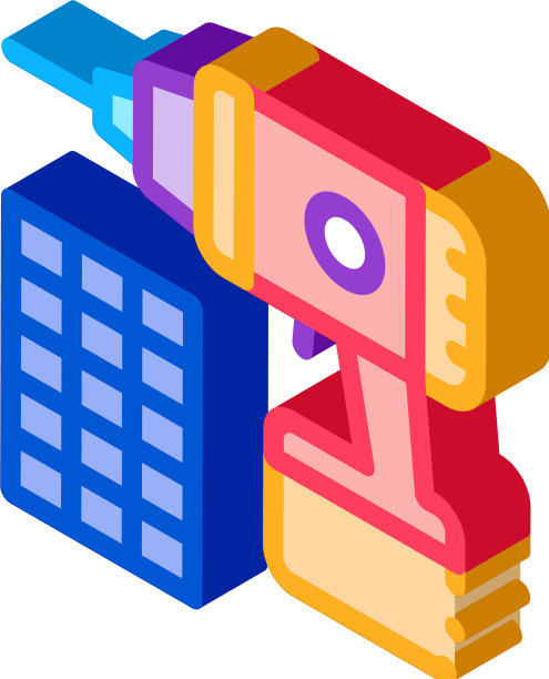 电钻修理电池等距图标图片下载