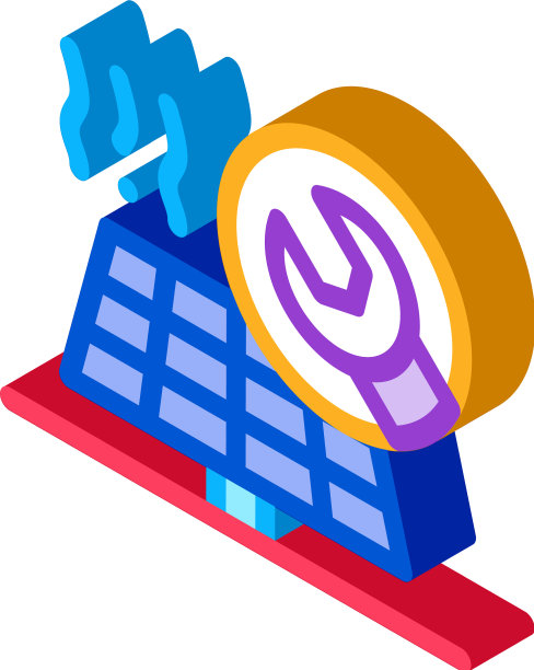 太阳能修理等距图标图片下载