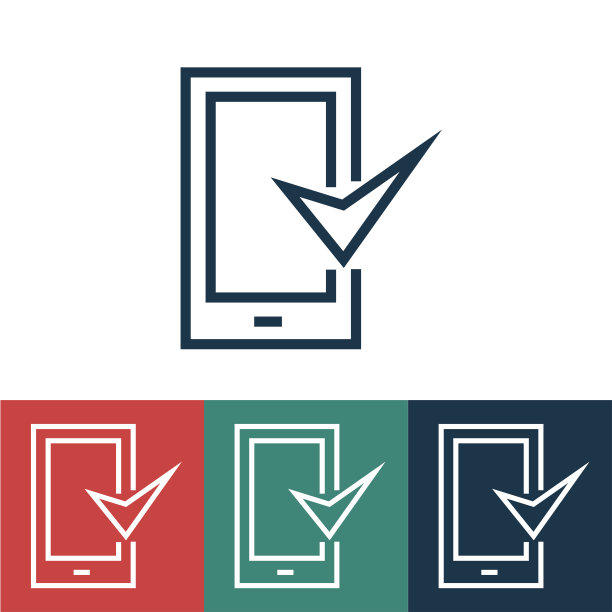 线性矢量图标与工作手机图片下载