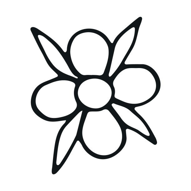 可爱的单手绘制草药元素。简单的花卉涂鸦图标图片下载