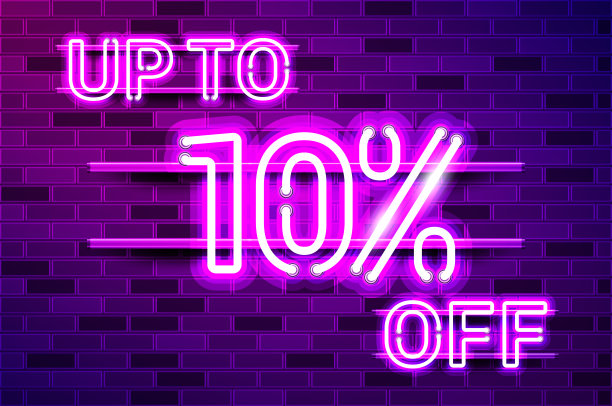 高达10% OFF发光的紫色氖灯标志图片下载