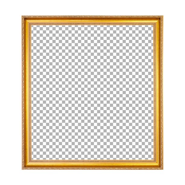 金色闪亮的装饰木框架，非常细致，剪裁而成图片下载