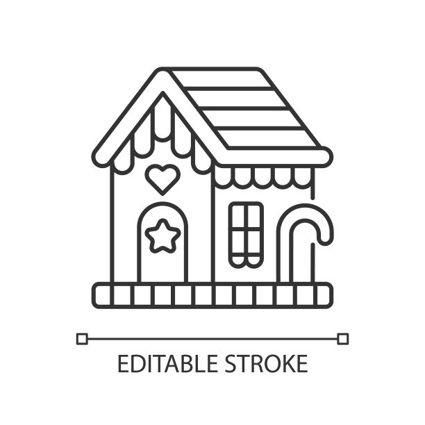 姜饼屋线性图标图片下载