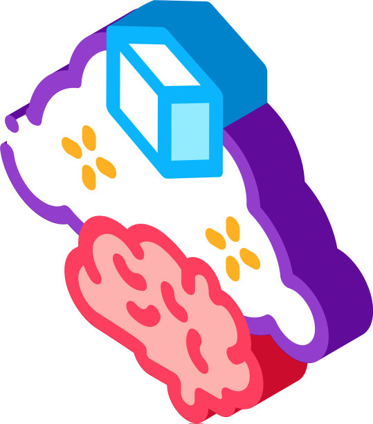 包裹脑云等距图标图片下载