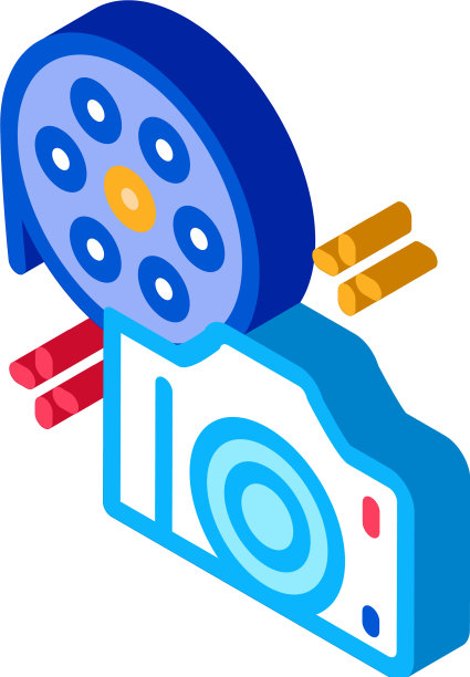 相机胶卷等距图标图片下载