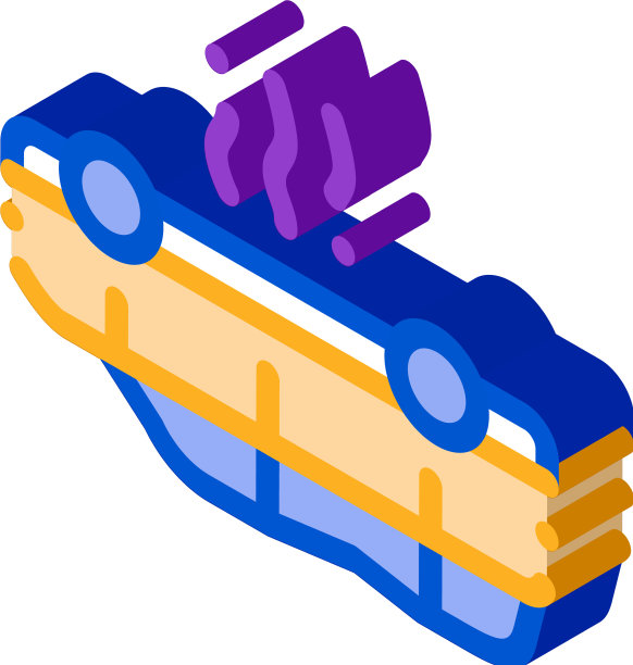 倒置的汽车等距图标图片下载