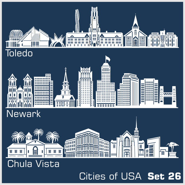 城市美国-托莱多纽瓦克丘拉远景图片下载