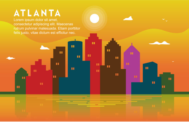 佐治亚州亚特兰大市建设城市景观天际线图片下载